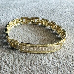 ID Style Link Bracelet with Micro Pavé Stones